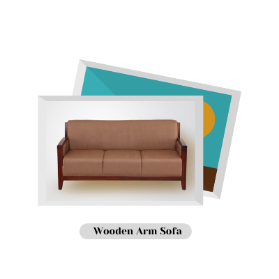 Wooden Arm Sofa