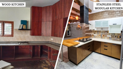 Wood & Wood Composite Kitchens vs Stainless Steel  Modular Kitchens